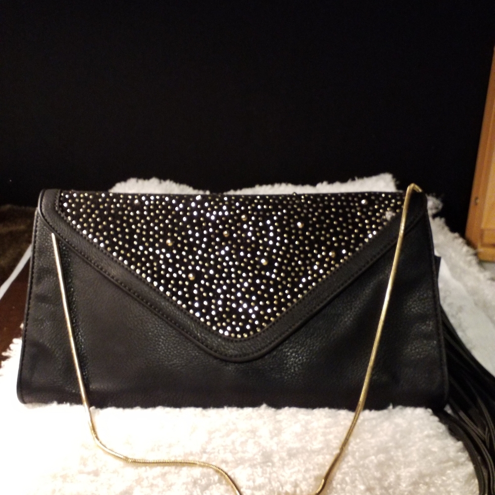 Black Clutch with Rhinestone/shoulder bag